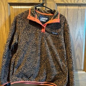 Lands' End Orange and Leopard Print Jacket